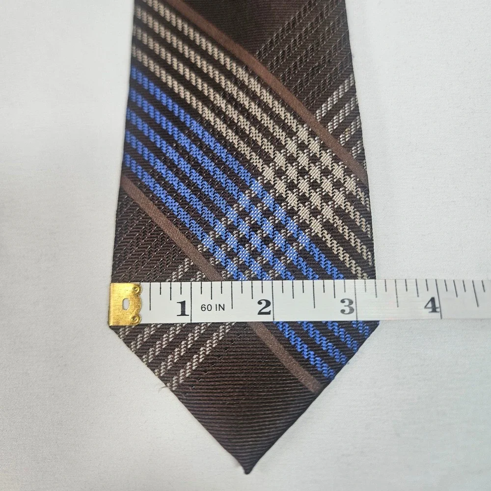 Michael Kors Men Plaid Silk Tie‎ Brown Blue Tan Formal Business Accessory